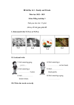 Đề thi học kì 2 môn Tiếng Anh 3 năm 2022 - 2023 (Đề 1) | Chân trời sáng tạo