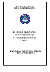 Bài tập về các công cụ thống kê trong kiểm soát chất lượng | Quản trị chất lượng