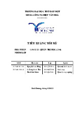 Tiểu luận : Phân tích môi trường kinh doanh của Golden Gate môn Quản tri học - Trường Đại học Thủ Dầu Một.