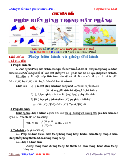 Phép biến hình và phép dời hình – Lê Bá Bảo