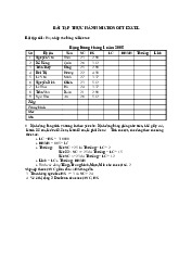 Bài tập thực hành MS Excel môn Tin học đại cương | Học viện Nông nghiệp Việt Nam