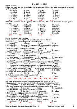 Đề luyện thi HSG Tiếng Anh THPT cấp tỉnh năm 2022 - 04 (có đáp án)