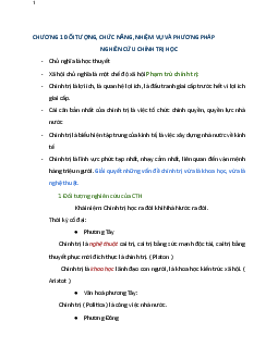 Tài liệu ôn tập môn Chính trị học | Học viện Báo chí và tuyên truyền