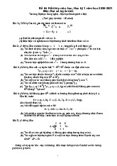 Đề thi và đáp án Đại số tuyến tính đề số 2 kỳ 1 năm học 2020-2021 | Trường Đại học Công nghệ, Đại học Quốc gia Hà Nội