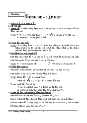 Lý thuyết và bài tập mệnh đề tập hợp – Dương Phước Sang