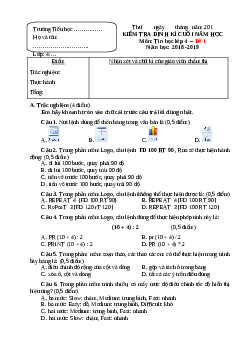 Bộ đề thi học kì 2 lớp 4 môn Tin học năm học 2018 - 2019