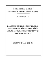 Luận văn Hoàn thiện Quản trị chuỗi cung ứng ngành nhựa Duy Tân (2015-2020) môn Luận văn thạc sĩ kinh tế | Đại học Kinh tế Thành phố Hồ Chí Minh