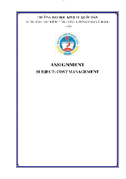 Bài tập môn Business Cost Management đề tài: Wilkerson Company Case study
