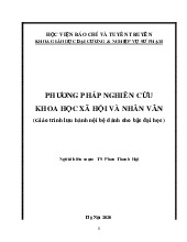 Giáo trình Phương pháp nghiên cứu khoa học xã hội và nhân văn | Học viện Báo chí và Tuyên truyền