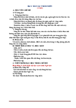 Giáo án Văn 7 Kết nối tri thức bài 5 Màu sắc trăm miền