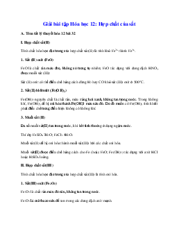 Giải bài tập Hóa 12 bài 32: Hợp chất của sắt