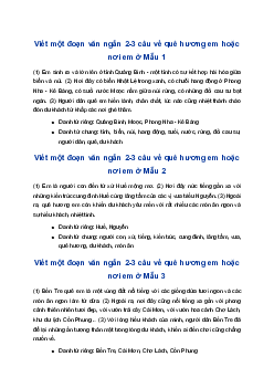 Viết 2-3 câu về quê hương em hoặc nơi em | Tập làm văn 4