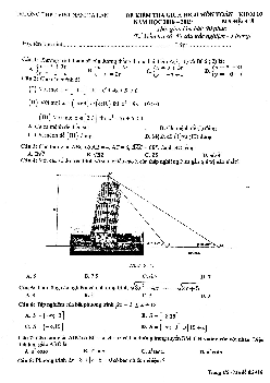 Đề kiểm tra giữa HK2 Toán 10 năm 2018 – 2019 trường Việt Nam – Ba Lan – Hà Nội