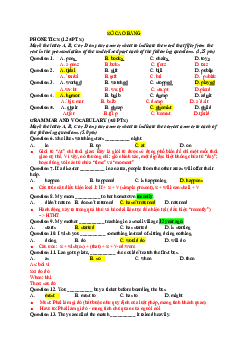 Đề thi tuyển sinh lớp 10 THPT năm học 2022-2023 môn Tiếng Anh (không chuyên) - Sở Giáo dục và Đào tạo Cao Bằng có đáp án và giải thích chi tiết