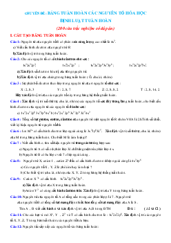 Tổng hợp các câu hỏi ôn tập bảng tuần hoàn- định luật bảo toàn Hóa 10 (có đáp án)