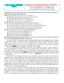 Đề thi thử tốt nghiệp môn Tiếng Anh 2024 THPT Lê Xoay-Lần 1 (có đáp án)
