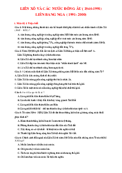TOP 55 Câu Trắc Nghiệm Liên Xô Và Các Nước Đông Âu (1945-1991)-Liên Bang Nga (1991-2000)