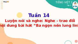 Giáo án điện tử Tiếng việt 2 Bài 14 Cánh diều: Công cha nghĩa mẹ - Nói và nghe: Nghe, trao đổi về nội dung bài hát Ba ngọn nến lung linh