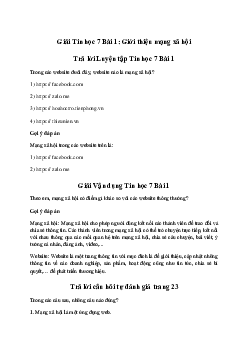Giải Tin học 7 bài 1: Giới thiệu mạng xã hội | Cánh diều