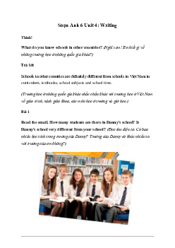 Giải Tiếng Anh 6 Unit 4: Writing - Friends Plus