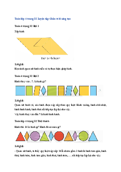 Toán lớp 4 trang 32 Bài 56: Xếp hình, vẽ hình Chân trời sáng tạo