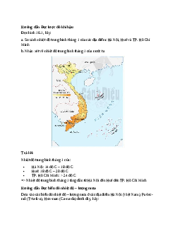Giải Địa lí 6 Bài 16: Thực hành đọc lược đồ khí hậu và biểu đồ nhiệt độ – lượng mưa | Cánh diều