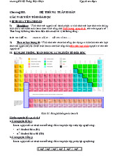 Chương 3 - Hệ thống tuần hoàn các nguyên tố hoá học | Lí thuyết Hoá đại cương | Trường Đại học khoa học Tự nhiên