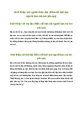 Giới thiệu với người thân đặc điểm nổi bật của người bạn mà em yêu quý (4 mẫu) | Tập làm văn lớp 4 Kết nối tri thức
