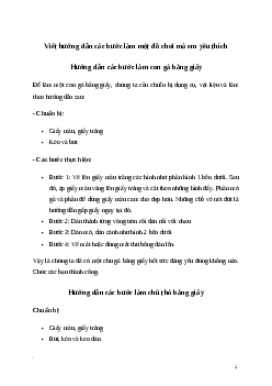 Văn mẫu Viết hướng dẫn các bước làm một đồ chơi mà em yêu thích (4 mẫu) | Kết nối tri thức