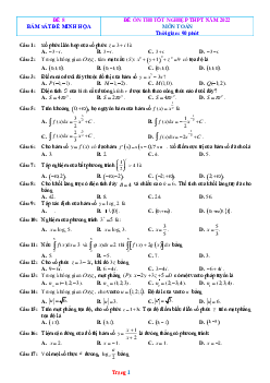 Đề ôn thi tốt nghiệp THPT môn Toán 2022 bám sát đề minh họa - đề 8 (có lời giải chi tiết)