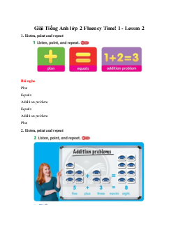 Fluency Time! 1 - Lesson 2 Giải SGK | Tiếng anh 2 Family and Friends
