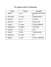 Từ vựng Unit 4 lớp 12 Urbanisation