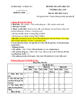 Đề thi học kì 2 môn Hóa học 11 năm 2023 - 2024 (Sách mới) | Kết Nối Tri Thức
