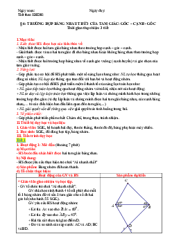 Giáo án Toán 7 C7 - Bài 6: Trường hợp bằng nhau thứ ba của tam giác: góc - cạnh - góc | Cánh diều