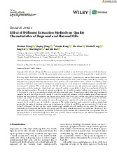 Effect of Different Extraction Methods on Quality Characteristics of Rapeseed and Flaxseed Oils