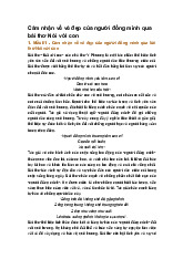 Cảm nhận về vẻ đẹp của người đồng mình qua bài thơ Nói với con