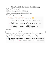 Giải SGK Tiếng Anh 12 Global Success Unit 4 Listening