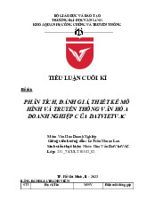 VHDN - Tiểu Luận Cuối Kỳ: Phân Tích Mô Hình Văn Hóa DatVietVAC | Đại học Văn Lang