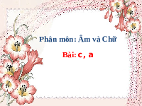 Giáo án điện tử Tiếng việt 1 bài 6 Chân trời sáng tạo: Học vấn: c, a