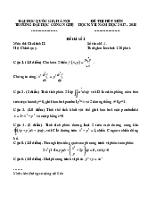 Đề thi Giải tích 2 | Trường Đại học Công nghệ, Đại học Quốc gia Hà Nội