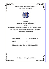 Liên hệ nguyên tắc tiếp cận theo quá trình trong tổ chức tại TNHH Công Nghiệp Thượng Đình | Bài thảo luận quản trị chất lượng