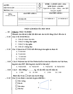 Giải Đề thi học kì 1 môn Toán 4 năm 2023 - 2024 sách Kết nối tri thức với cuộc sống | Đề 2