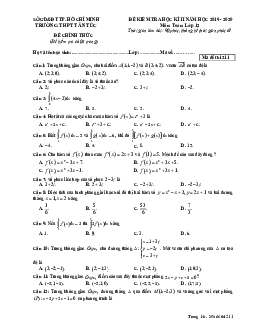 Đề thi học kì 2 Toán 12 năm 2019 – 2020 trường THPT Tân Túc – TP HCM