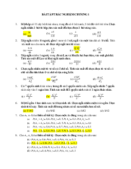Bài tập trắc nghiệm chương 1 môn Xác suất thống kê (có đáp án)