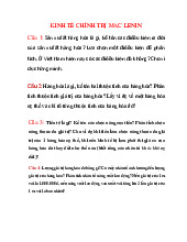 Câu hỏi & Phân tích môn Kinh tế chính trị | Trường đại học Mở Hà Nội