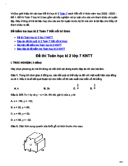 Đề thi học kì 2 Toán 7 - Đề 1 | Kết nối tri thức năm 2023