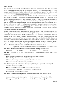 PASSAGE 11_Theme 5. Jobs and Employment (Công việc và tuyển dụng)