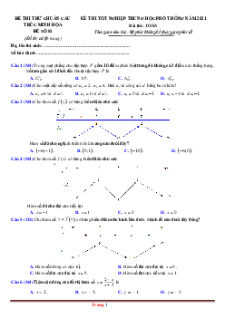 Đề thi thử môn toán theo cấu trúc đề minh họa 2021 có lời giải chi tiết và đáp án (đề 1)