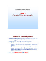 GENERAL CHEMISTRY CH4: Thermodynamics and Energy Changes in Reactions môn Đại cương Hoá hữu cơ | Trường Đại học Sư phạm Thành phố Hồ Chí Minh