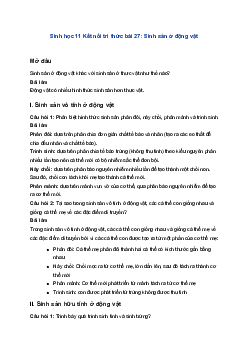 Sinh học 11 Kết nối tri thức bài 27: Sinh sản ở động vật